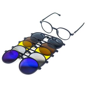5 IN 1 ROUND MAGNETIC CLIP-ON SUNGLASS 15 LN_1620