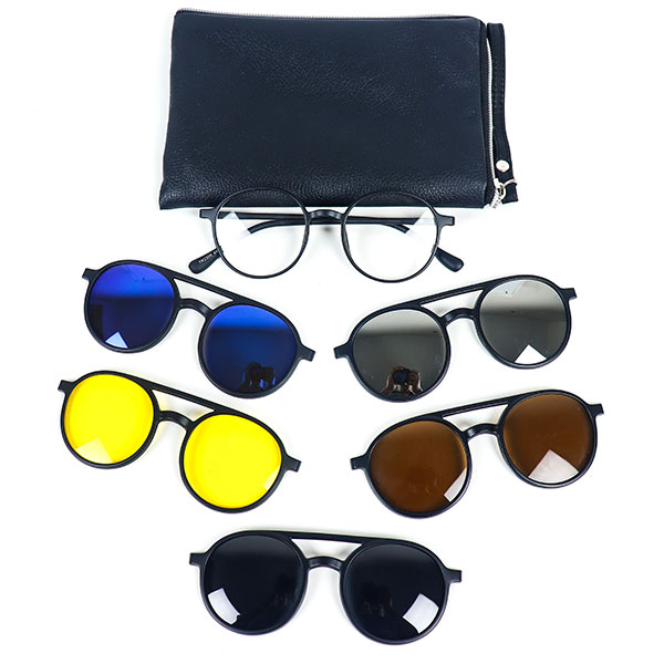 5 IN 1 ROUND MAGNETIC CLIP-ON SUNGLASS 1 LN_1620